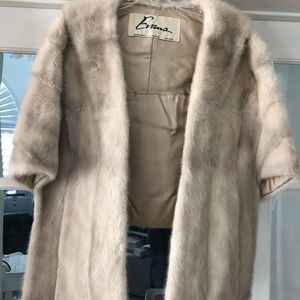 Champagne  open front mink jacket